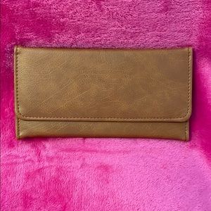 Brown faux leather wallet
